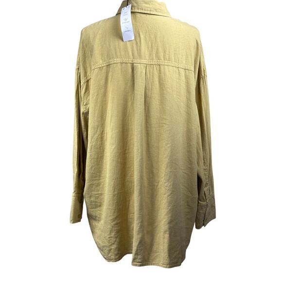 Zara gold button front top, XXL, NWT, minimalist, coastal, elevated basics - Picture 3 of 7